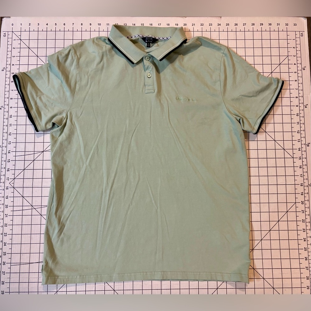 Ben Sherman Men’s XL Mint Green‎ and Navy Polo Shirt